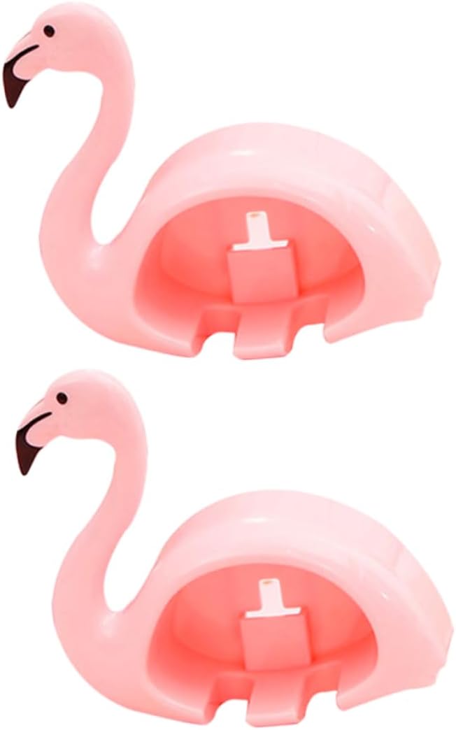 LIFKOME 2Pcs Pink Flamingo Suction Cup Toothbrush Holder