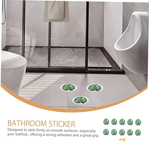 Healifty Non-Slip Bathtub Leaf Decals 1Set