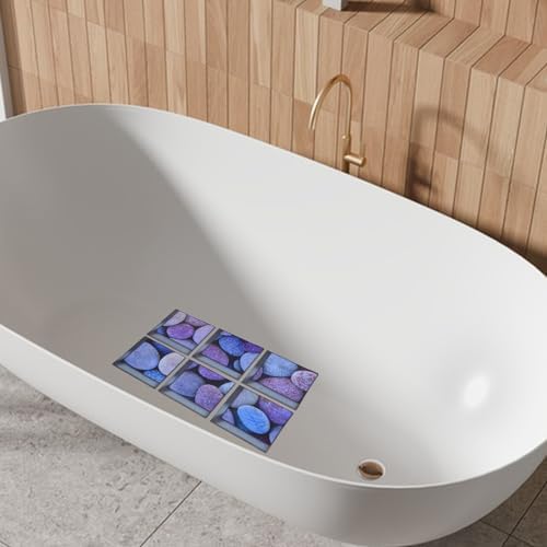 ULTNICE 6pcs 3D Bathtub Stickers Rock Pattern