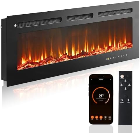 oneinmil 50 Smart Electric Fireplace Heater with Alexa Compatibility