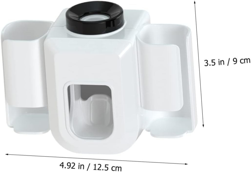 SOLUSTRE Wall Mount Toothpaste Dispenser with Toothbrush Holder