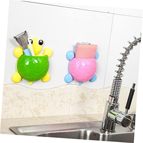 PRETYZOOM Cute Turtle Suction Cup Toothbrush Holder Set of 4