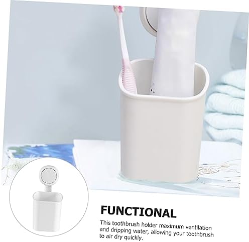 Holibanna Suction Cup Wall Mount Toothbrush Holder