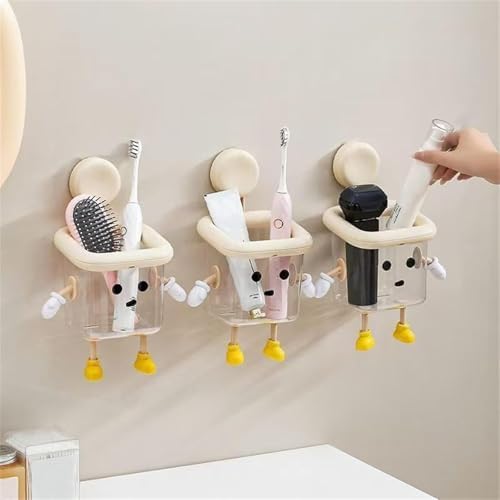 Cute Robot Bathroom Organizer with Suction Cup Mount