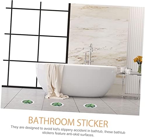 Healifty Non-Slip Bathtub Leaf Decals 1Set