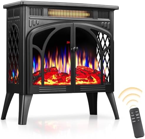 Xbeauty Electric Fireplace Heater Indoor Portable Black
