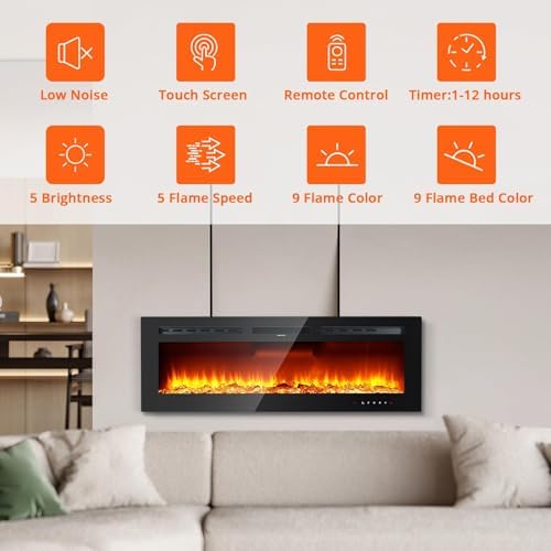 Takywep Electric Fireplace Heater with Remote Control