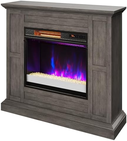 Duraflame Wall Mantel Electric Fireplace Weathered Gray