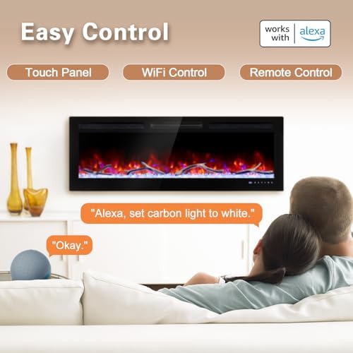 Cheerway 42 Smart WiFi Electric Fireplace with Timer and App Control