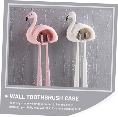 RORPOIR 2 Piece Wall Mounted Toothbrush Holder Suction Cup Bathroom Organizer