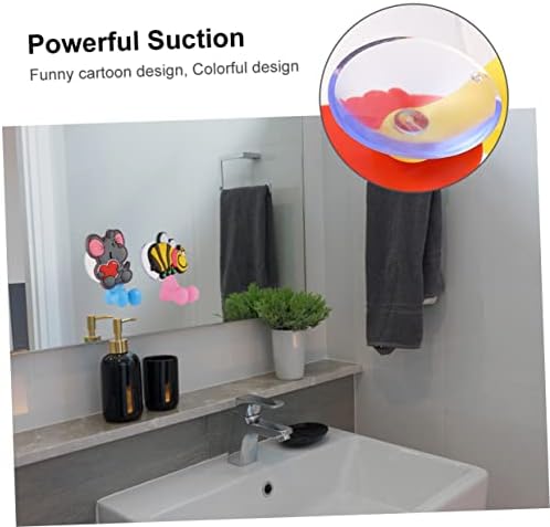 3PCS Cartoon Suction Cup Toothbrush Holder Wall Hooks