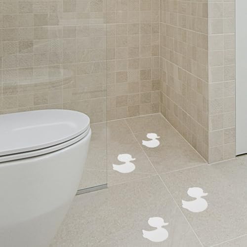 PRETYZOOM 20pcs Duck Non-Slip Bathtub Stickers White