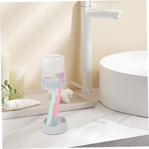 FIXOSHEE Toothbrush Holder with Drain Tray and Cover 1