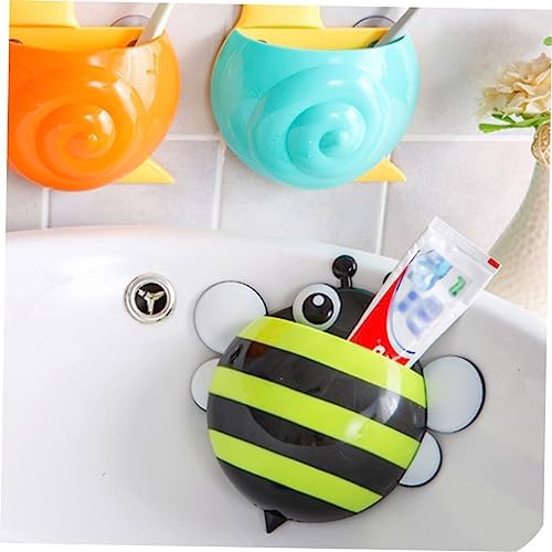 Ciieeo 4pcs Cartoon Bee Wall Mount Toothbrush Holder