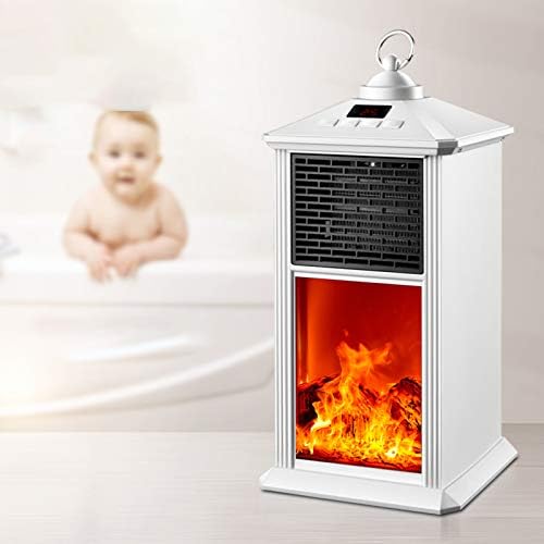 FACAI 3D Flame Electric Heater with Remote Control and Timer White