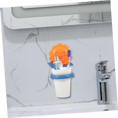 Hemoton Cartoon Toothbrush Cup Holder with Storage