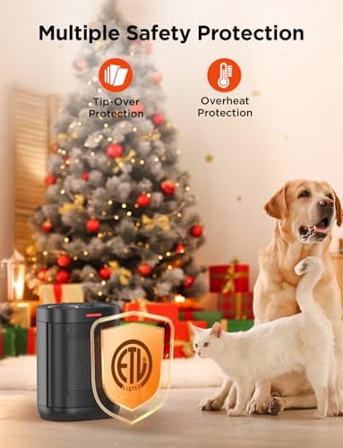 Chikit 1500W PTC Ceramic Space Heater with Adjustable Thermostat 1