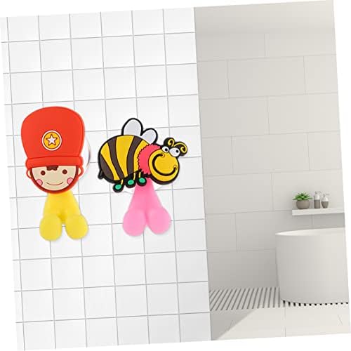 HOLIDYOYO 3Pcs Dinosaur Toothbrush Holder Suction Wall Hangers for Bathroom