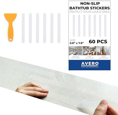 AVERO 60PCS Non-Slip Bath Stickers for Safety