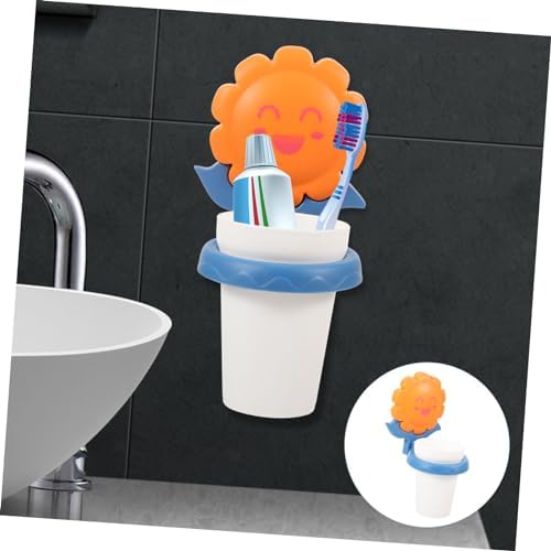 FRCOLOR Cartoon Toothbrush Holder with Storage Cup
