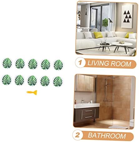 TOPPERFUN Leaf-Shaped Anti-Slip Bath Tub Stickers