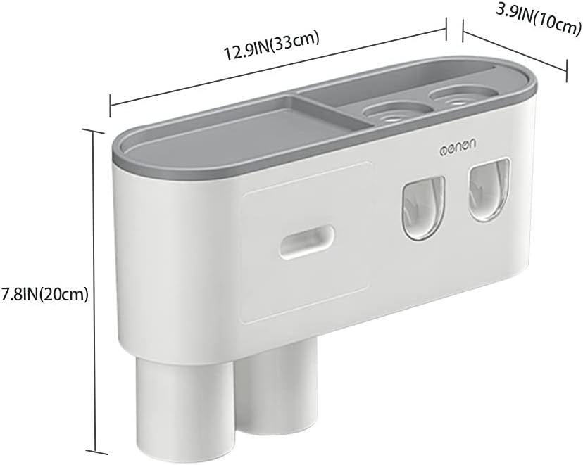 TuCao Toothbrush Holder with Dual Toothpaste Dispenser Kit