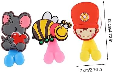 3PCS Cartoon Suction Cup Toothbrush Holder Wall Hooks