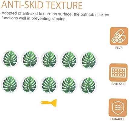 SOLUSTRE Anti-Slip Tub Decals Leaf Stickers for Bathroom