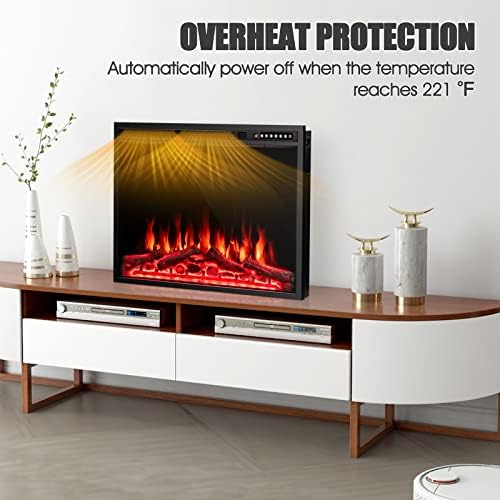 COSTWAY 34-Inch Electric Fireplace with Remote Control