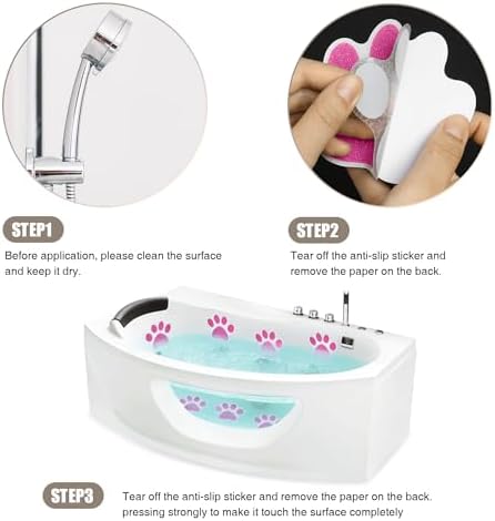 Secopad Non Slip Bathtub Stickers 24pcs Bear Paw Decals