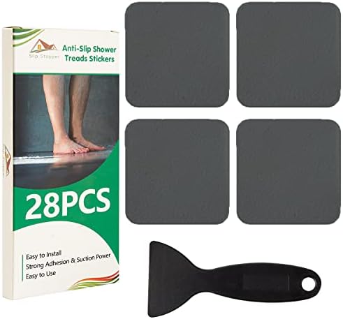 SlipStopper Non-Slip Bathtub Stickers 28PCS Grey