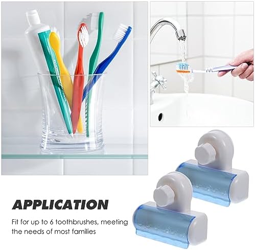 LIFKOME 6 Hole Wall Suction Toothbrush Holder for Bathroom