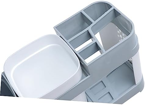 ABOOFAN Toothbrush and Toothpaste Holder with 2 Cups and 5 Slots