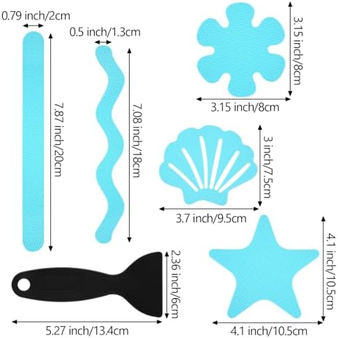 IBEQUEM 83 PCS Non Slip Bathtub Stickers Blue
