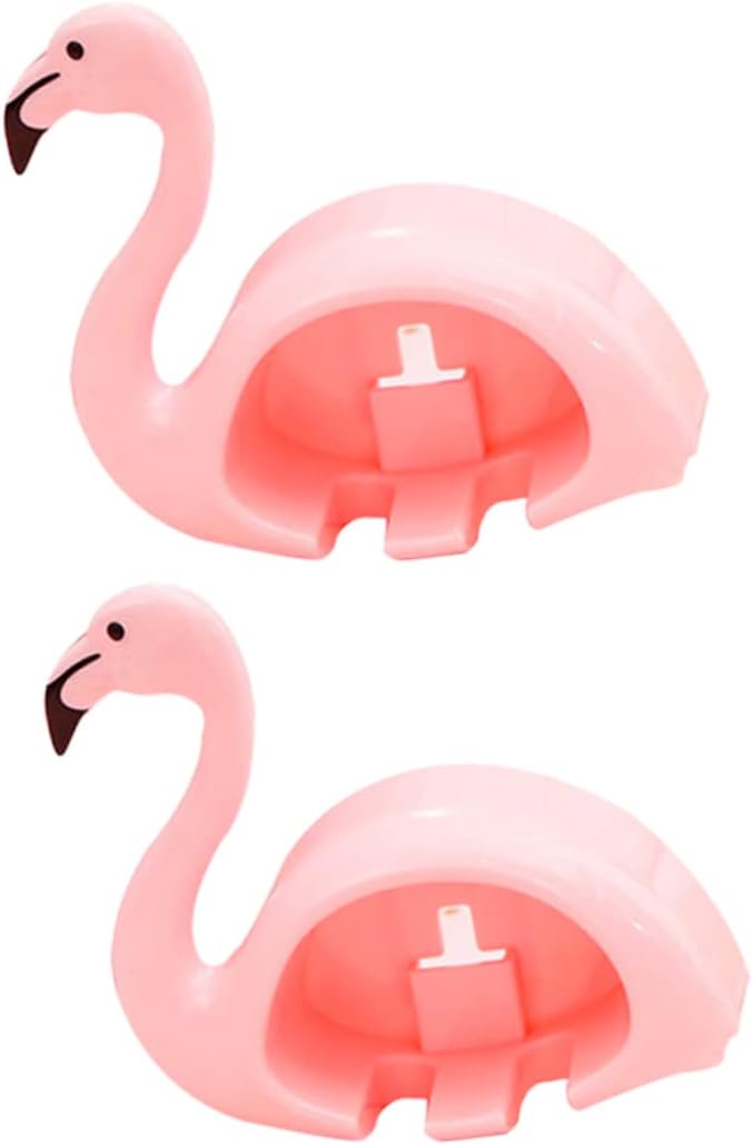 LIFKOME 2pcs Flamingo Suction Cup Toothbrush Holder