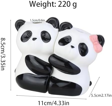 2 Pcs Ceramic Panda Hug Toothbrush Holder - Cute Animal Shape Bathroom Organizer