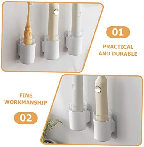 Amosfun 4Pcs Wall-Mounted Electric Toothbrush Holder Organizer