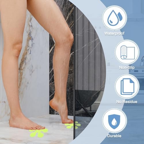 PATIKIL 12 Pcs Non-Slip Bathtub Stickers White Snowflake Shape