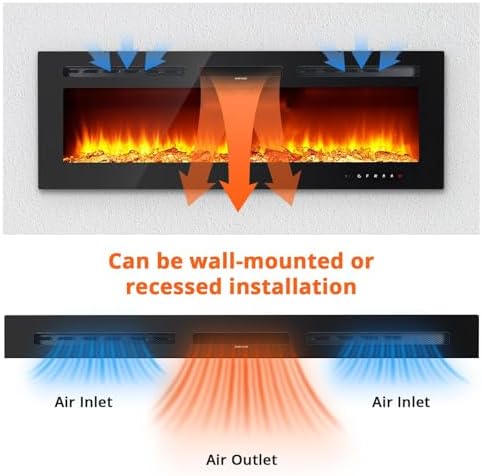 Takywep Electric Fireplace Heater with Remote Control