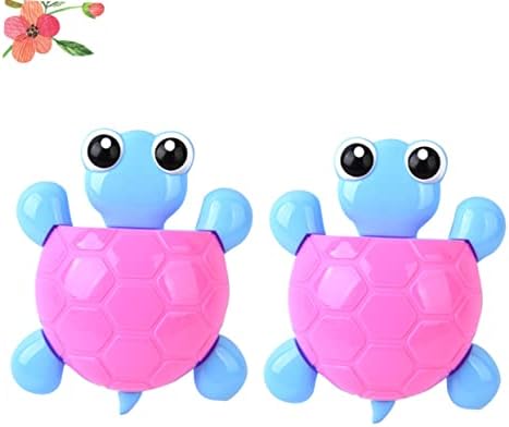 2Pcs Cute Turtle Suction Cup Toothbrush Holder for Bathroom Wall Mounted Organizer