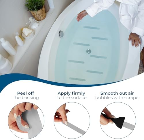 Homergy Non-Slip Bathtub Stickers 24PCS Grey