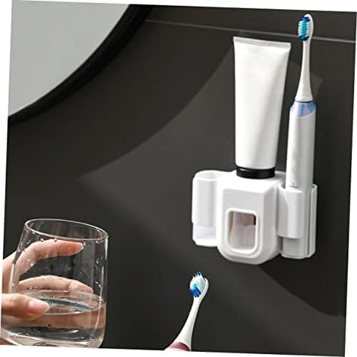 Unomor Wall Mount Toothbrush Holder with Toothpaste Dispenser