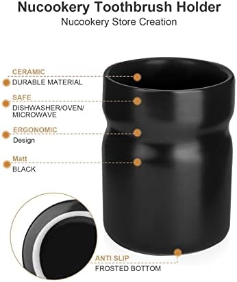 Nucookery 275 Ceramic Black Kids Toothbrush Holder