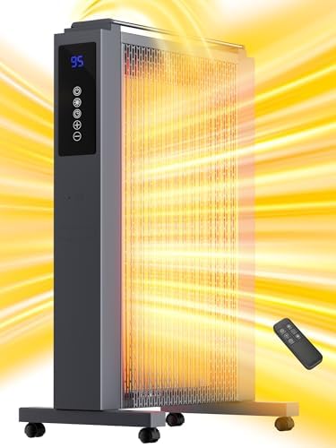 Uthfy Space Heater 1500W Quiet Mica Convection with Thermostat and Remote