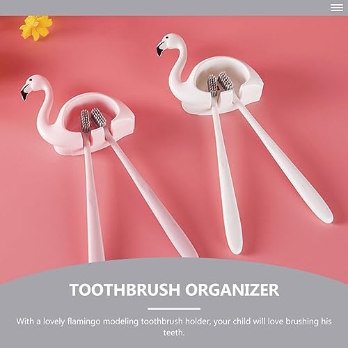 Zerodeko 2pcs Suction Cup Toothbrush Holder Wall Mounted Organizer for Bathroom