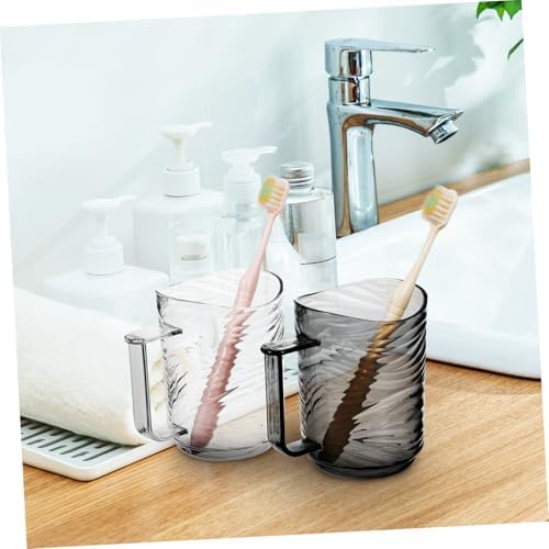 2-Pack Reusable Clear Toothbrush Holder with Handle 1