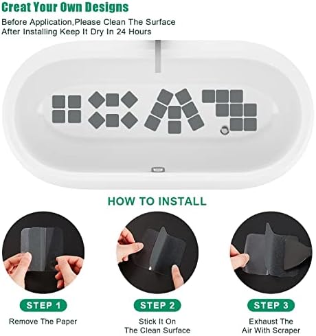 SlipStopper Non-Slip Bathtub Stickers 28PCS Grey