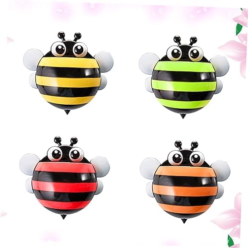 LIFKOME Wall Mount Toothbrush Holder with Suction Cup Bee Design