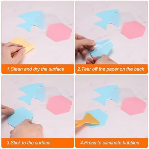 HARFINGTON 12pcs Fish Bathtub Stickers Set with Scraper