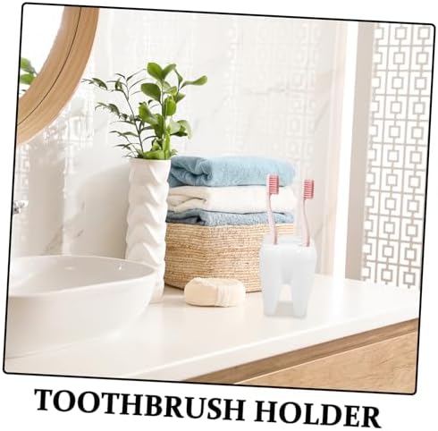 2pcs Cute Tooth Shaped Brush Holder for Bathroom